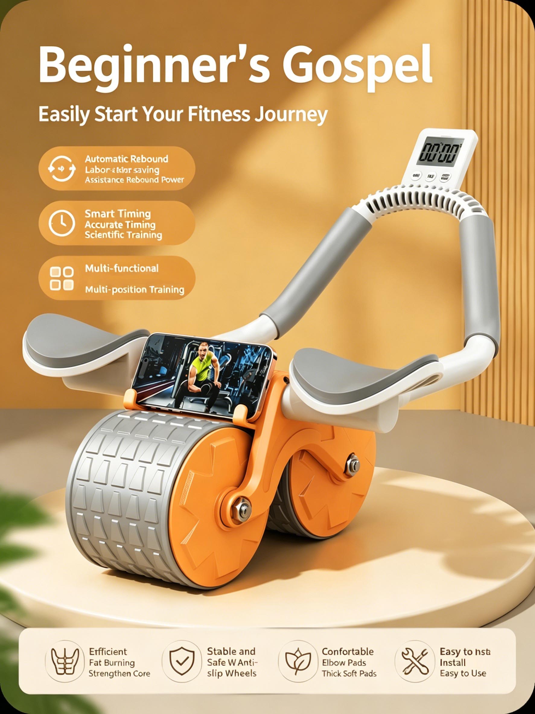 Ab Roller Wheel With Elbow Support - Dirsek Destekli Karın Kası Rulosu Otomatik